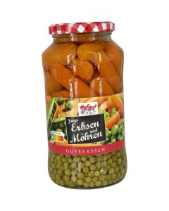 Zirnīši ar burkāniem konservēti